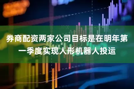 券商配资两家公司目标是在明年第一季度实现人形机器人投运