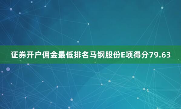 证券开户佣金最低排名马钢股份E项得分79.63