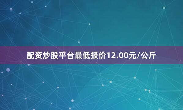 配资炒股平台最低报价12.00元/公斤