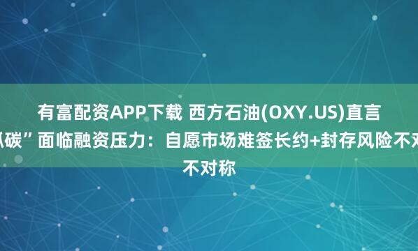 有富配资APP下载 西方石油(OXY.US)直言“抓碳”面临融资压力：自愿市场难签长约+封存风险不对称